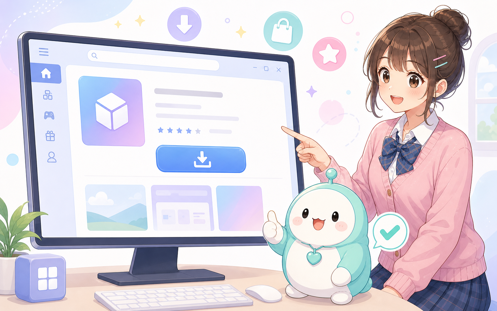 WindowsでストアからCrossFlowをインストールする説明イラスト